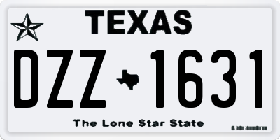 TX license plate DZZ1631