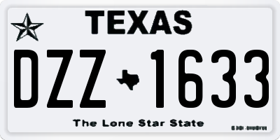 TX license plate DZZ1633