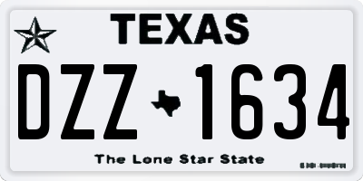 TX license plate DZZ1634