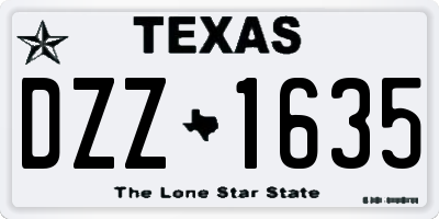 TX license plate DZZ1635