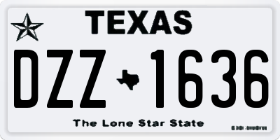 TX license plate DZZ1636