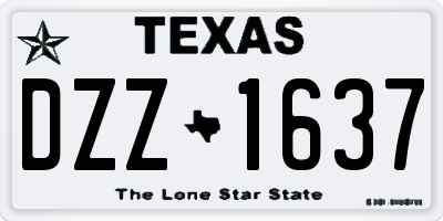 TX license plate DZZ1637