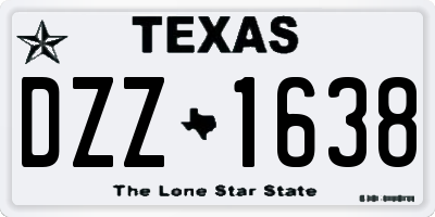 TX license plate DZZ1638