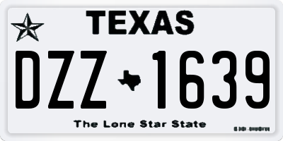 TX license plate DZZ1639