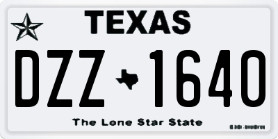 TX license plate DZZ1640