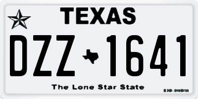 TX license plate DZZ1641