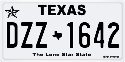 TX license plate DZZ1642