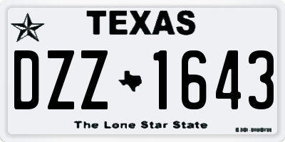 TX license plate DZZ1643