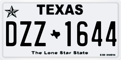 TX license plate DZZ1644