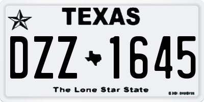 TX license plate DZZ1645