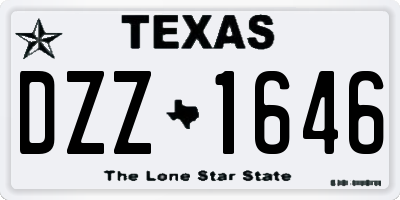 TX license plate DZZ1646