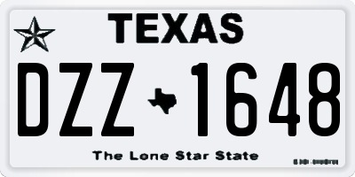 TX license plate DZZ1648