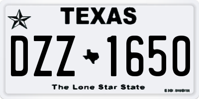 TX license plate DZZ1650