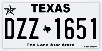 TX license plate DZZ1651