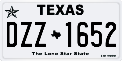 TX license plate DZZ1652