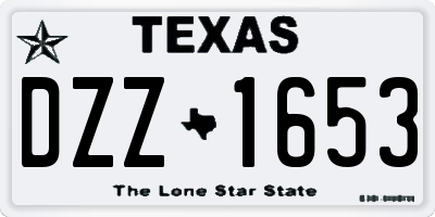 TX license plate DZZ1653