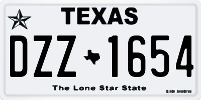 TX license plate DZZ1654