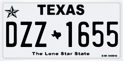 TX license plate DZZ1655