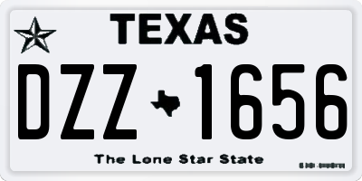 TX license plate DZZ1656