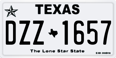 TX license plate DZZ1657