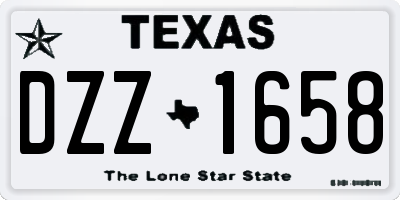 TX license plate DZZ1658