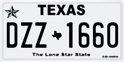 TX license plate DZZ1660