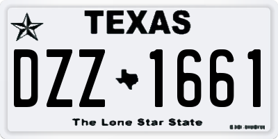 TX license plate DZZ1661