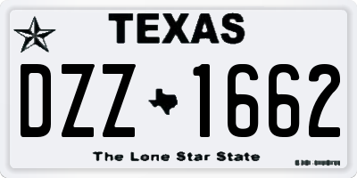 TX license plate DZZ1662