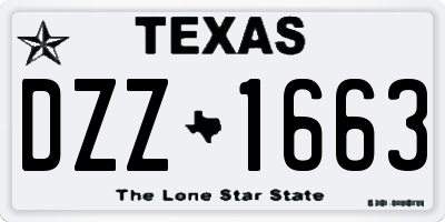 TX license plate DZZ1663