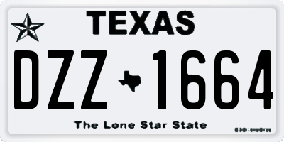 TX license plate DZZ1664