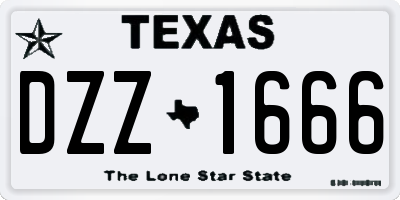 TX license plate DZZ1666