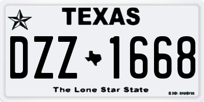 TX license plate DZZ1668