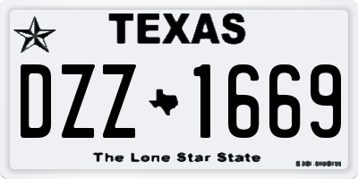 TX license plate DZZ1669