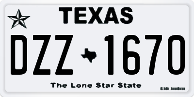 TX license plate DZZ1670