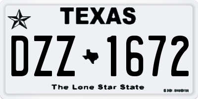 TX license plate DZZ1672