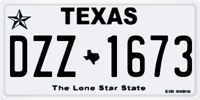 TX license plate DZZ1673