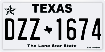 TX license plate DZZ1674