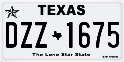 TX license plate DZZ1675