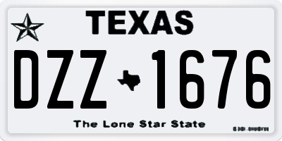 TX license plate DZZ1676