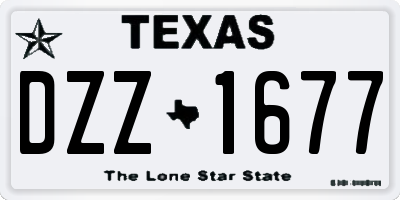 TX license plate DZZ1677