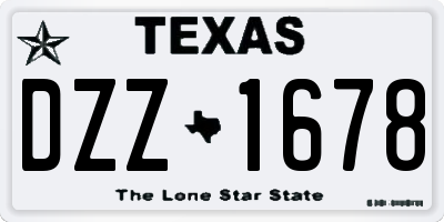 TX license plate DZZ1678