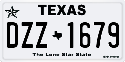 TX license plate DZZ1679