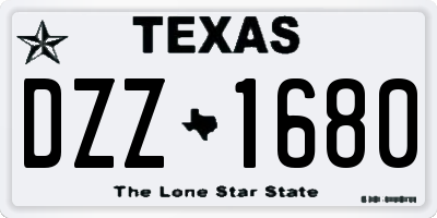 TX license plate DZZ1680