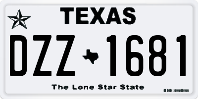 TX license plate DZZ1681