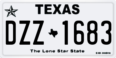 TX license plate DZZ1683