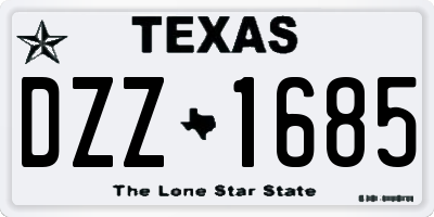 TX license plate DZZ1685