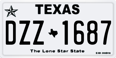 TX license plate DZZ1687