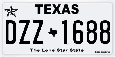 TX license plate DZZ1688