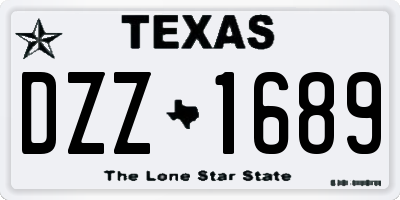 TX license plate DZZ1689