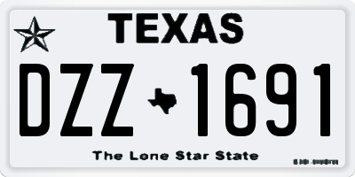 TX license plate DZZ1691